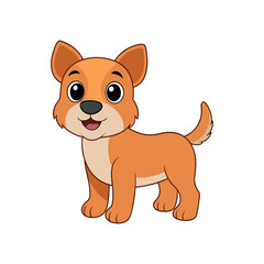 Cute Cartoon Dog Illustration for Children's Book, brown cartoon dog. Ideal for children’s content, pet-themed designs, mascot design, Vector illustration.