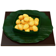 Thai Dessert , Thong Yod Clipart On transparent background , 3D Rendering