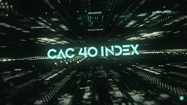  Digital Data Technology Word CAC 40 INDEX