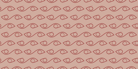 Seamless pattern with line eyes. Abstract design for fabric and paper, surface textures