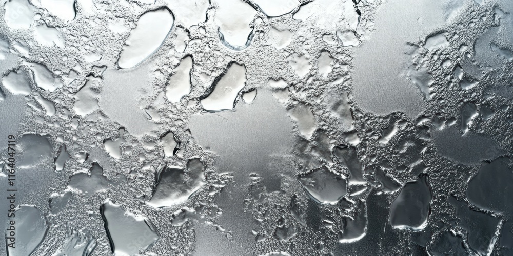 Poster Close-up of textured ice with various shapes and patterns.