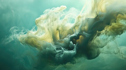 Dynamic abstract ink forming colorful patterns in tranquil water backdrop for artistic visual projects and creative designs