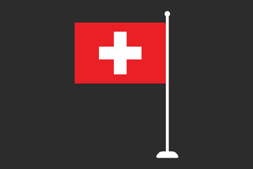 Obraz premium Switzerland flag, The flag of Switzerland, Flag of Switzerland national country symbol illustration Vector, Rectangle Switzerland flag illustration, Flat vector illustration 