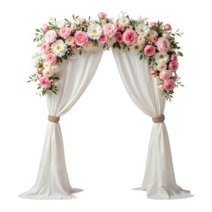 Elegant Flower Canopy Decorated with Pink and White Blossoms