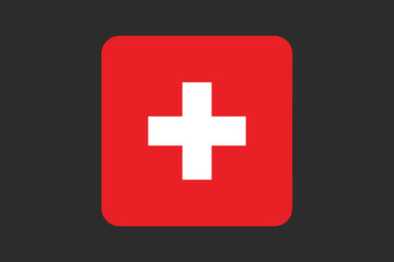 Obraz premium Switzerland flag sign, Switzerland flag vector graphic, Switzerland country flag is a symbol of freedom, National Switzerland flag, vector illustration 