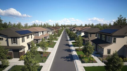 Fototapeta premium Modern Homes Featuring Sustainable Power Solutions