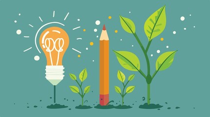 Education Pencil Science Concept for Growing Ideas in Learning