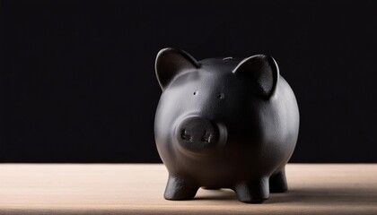 piggy bank on black