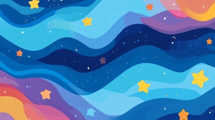 Light blue vector pattern with stars in the night sky. Blurred decorative design in simple style with galaxy stars. Template for cosmic background.