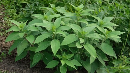 Obraz premium Willow Leaved Sunflower Native Plant Thriving in Prairie Ecosystem with Lush Green Foliage and Robust Growth