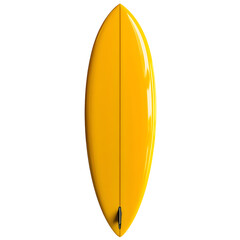 yellow Surfboard isolated on transparent background Generative Ai.