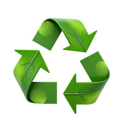 Obraz premium Green Recycling Symbol Made of Leaves Representing Sustainability