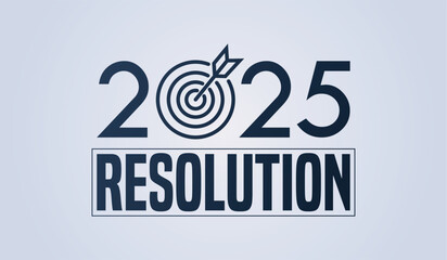 2025 New Year Resolution banner featuring bold typography and creative vector elements. Perfect for New Year themes, goal-setting visuals, motivational projects, and celebration designs.