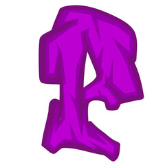 P Graffiti Font Letter