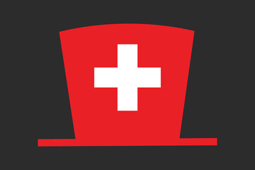
Switzerland hat with flag, Switzerland flag vector graphic, Switzerland country flag is a symbol of freedom, National Switzerland flag, vector illustration
