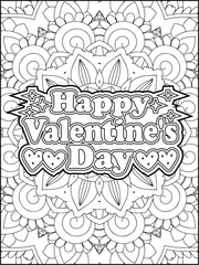 Valentine's Day Quote Coloring Page for Adults. Valentine's Day Coloring Page.