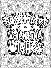 Valentine's Day Quote Coloring Page. Valentine's Day Coloring Page for Adults.