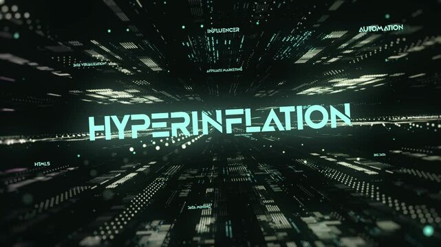 Digital Data Technology Word HYPERINFLATION