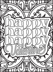Valentine's Day Quote Coloring Page. Valentine's Day Coloring Page for Adults.