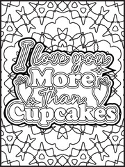 Valentine's Day Quote Coloring Page. Valentine's Day Coloring Page for Adults.