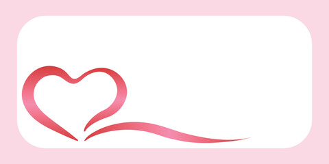 Pink ribbons in the shape of a love heart.Element for decorating designs for notepad and website,labels. Postcard for Valentine's Day,birthday,wedding.
