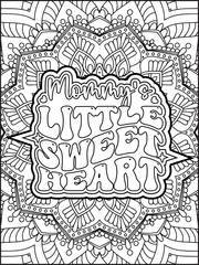 Valentine's Day Quote Coloring Page. Valentine's Day Coloring Page for Adults.