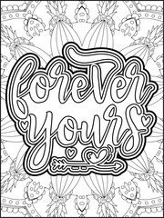 Valentine's Day Quote Coloring Page. Valentine's Day Coloring Page for Adults.