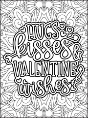 Valentine's Day Quote Coloring Page. Valentine's Day Coloring Page for Adults.