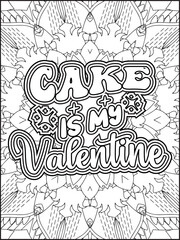 Valentine's Day Quote Coloring Page. Valentine's Day Coloring Page for Adults.