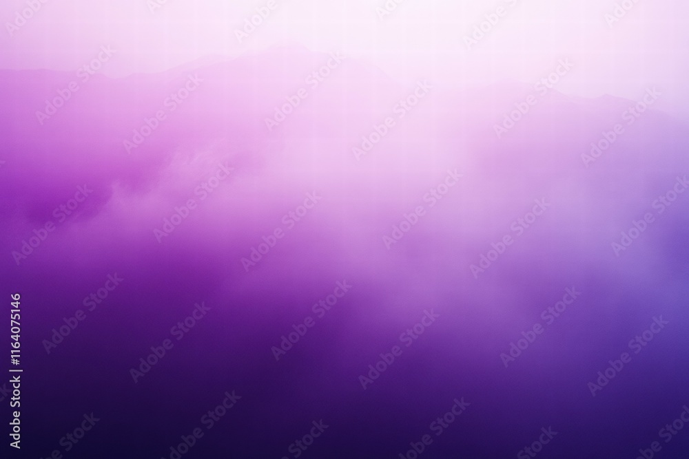 Poster A soft gradient of purple hues blending with misty clouds and mountains in the background.