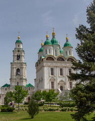Uspensky cathedral (or Assumption cathedral) and the bell tower. Astrakhan Kremlin. Astrakhan region, Russia