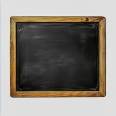 Fototapeta premium Horizontal blank black chalkboard with wooden frame isolated on white background.