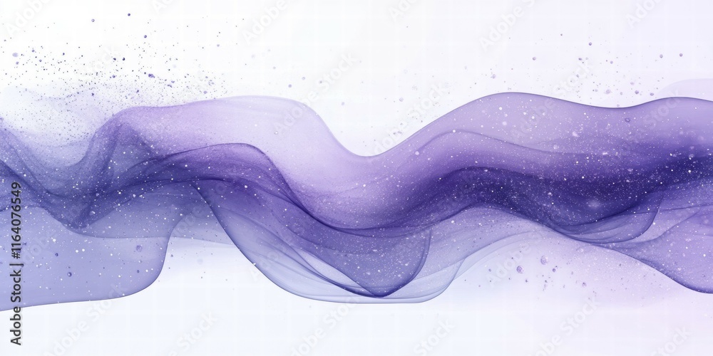 Aufkleber a flowing abstract design in purple hues with sparkling elements.