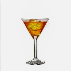 Manhattan cocktail isolated on white background.