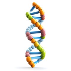 Fototapeta premium Colorful DNA strand with a blue and white center