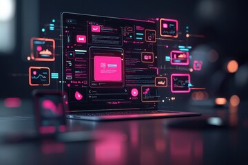 Obraz premium Digital marketing strategies influencer and social media trends