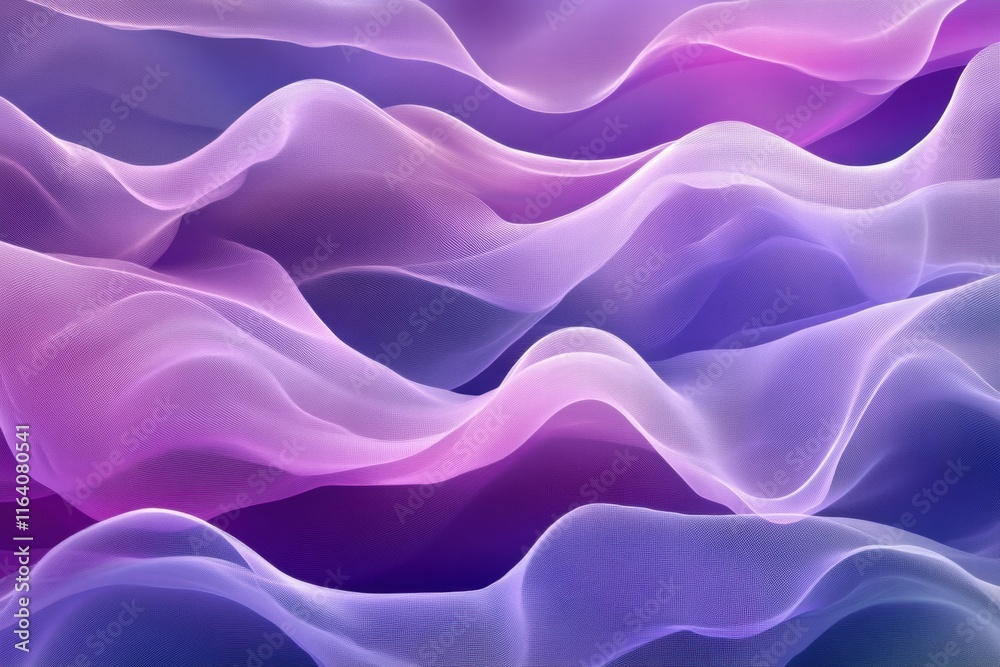 Aufkleber abstract waves of translucent fabric in shades of purple and blue create a serene visual effect.