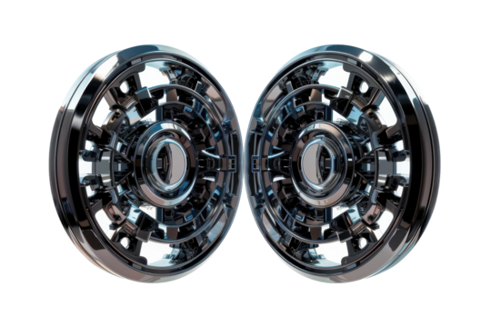Futuristic Wheels Isolated on Transparent or White Background