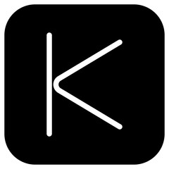 Vector arrow chevron with line left icon. Black, white background. Perfect for app and web interfaces, infographics, presentations, marketing, etc.