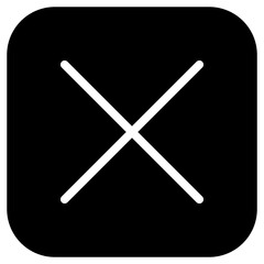 Vector cross multiply close remove mark icon. Black, white background. Perfect for app and web interfaces, infographics, presentations, marketing, etc.