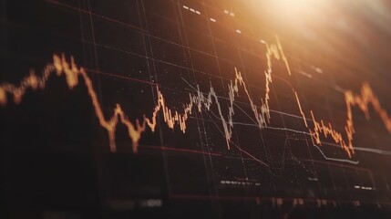 Dynamic stock market graph with fluctuating lines displaying financial trends and analysis in vibrant colors designed for financial news and investment themes.
