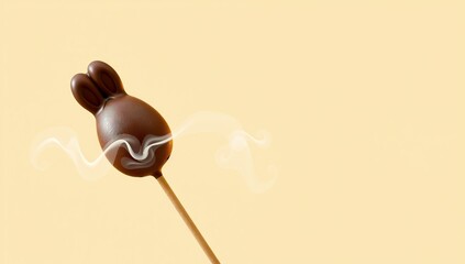 Easter chocolate egg with bunny ears. Generative AI