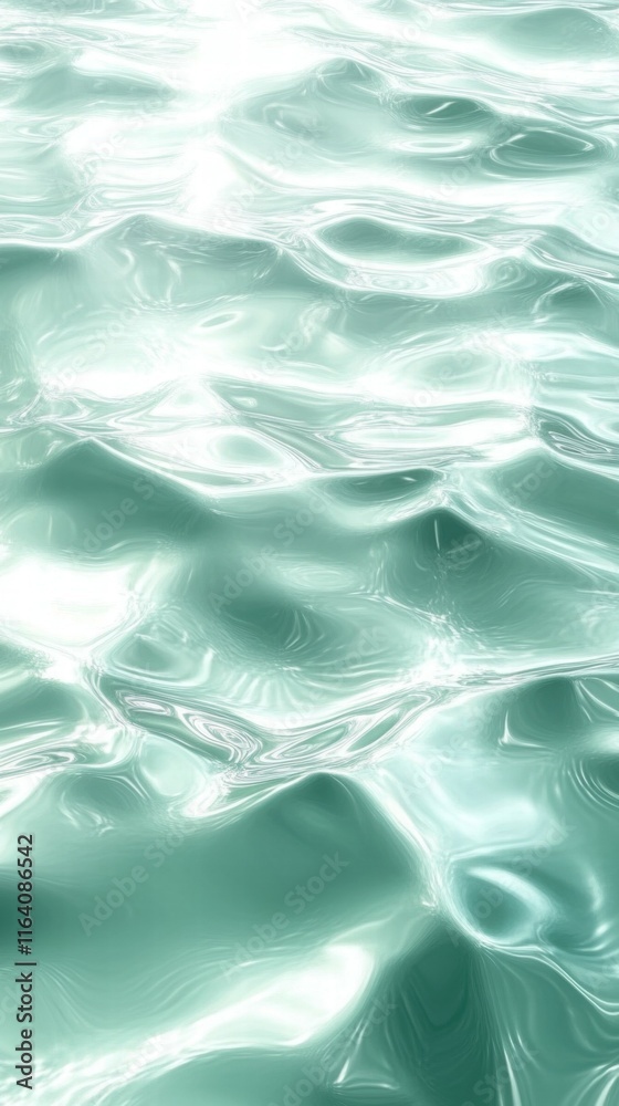 Poster a serene view of shimmering water, capturing light reflections and fluid motion.