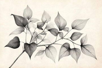 A vintage-style botanical illustration of ivy with detailed etching and labeled parts, perfect for a scientific journal
