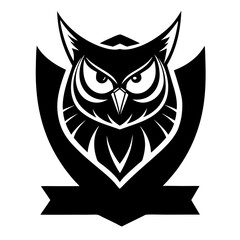 Owl Strategist esport mascot design vector silhouette