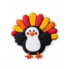 Naklejka premium A Thanksgiving turkey cookie for the holiday, isolated on a transparent background.