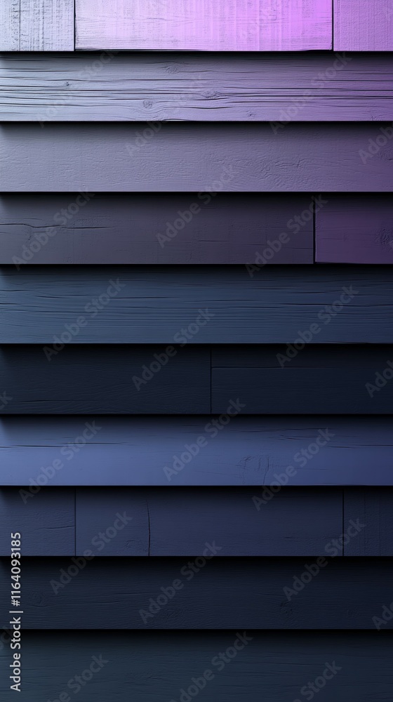 Poster a gradient of wooden planks in shades of purple and blue, creating a textured backdrop.