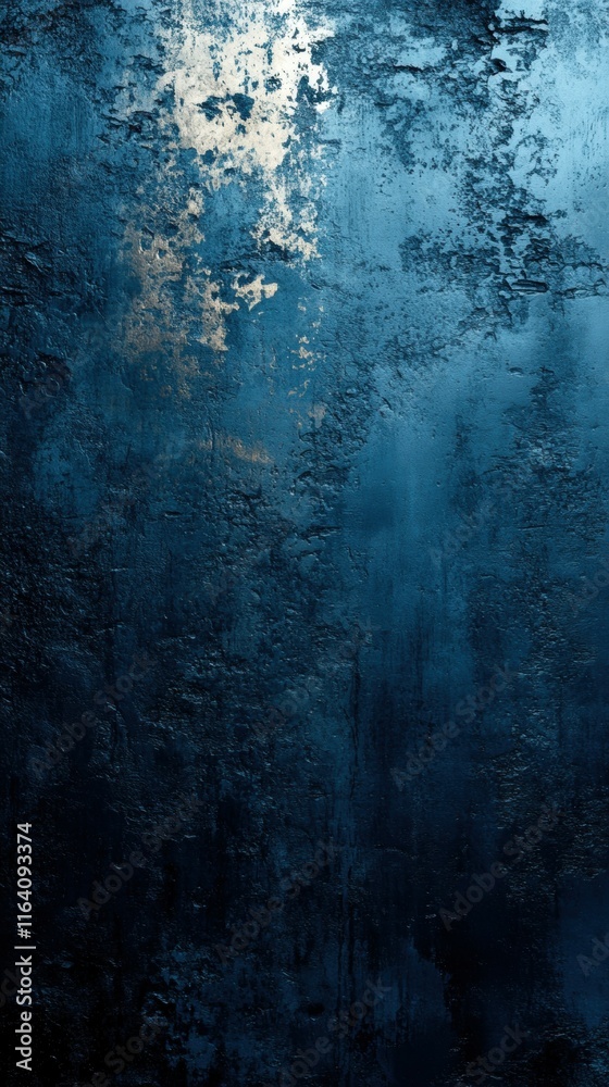 Poster A textured blue surface with a hint of light, evoking a serene and mysterious atmosphere.