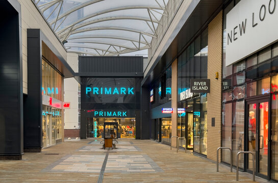  Stafford-Staffordshire-United Kingdom November, 14, 2024 Primark sign text and logo brand front of shop affordable clothing retailer store fashion