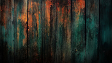 Obraz premium Rustic Wooden Planks with Vibrant Weathered Colors